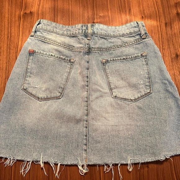 Denim Miniskirt Urban Outfitters size L cutoff skirt summer Jean skirt large - Picture 3 of 4
